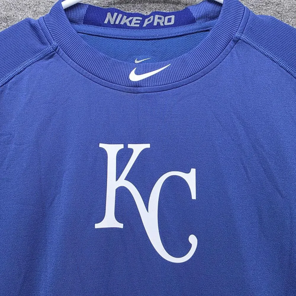 Kansas City Royals Shirt Mens M Blue MLB Baseball Nike Pro Dri-FIT Long Sleeve